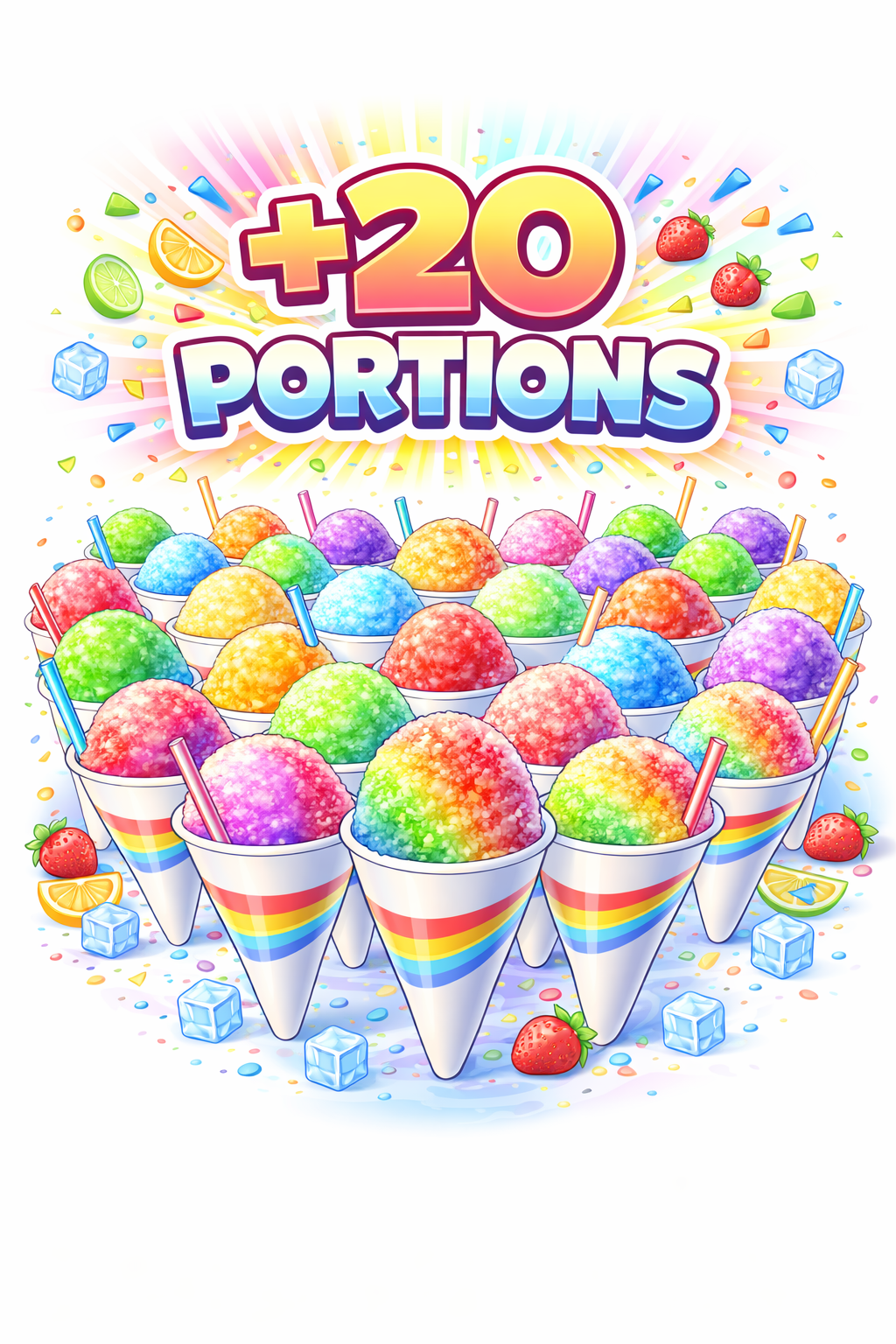 20 portions supplémentaires Snow cônes