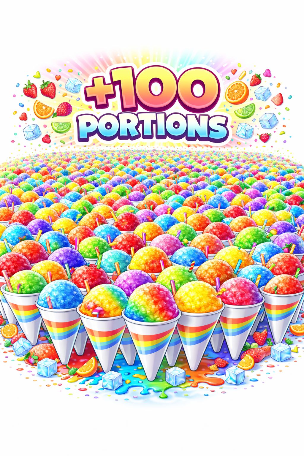 100 portions supplémentaires Snow cône