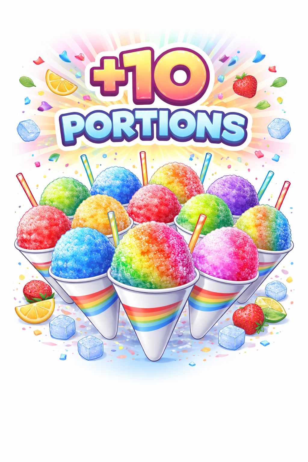 10 portions supplémentaire Snow cônes