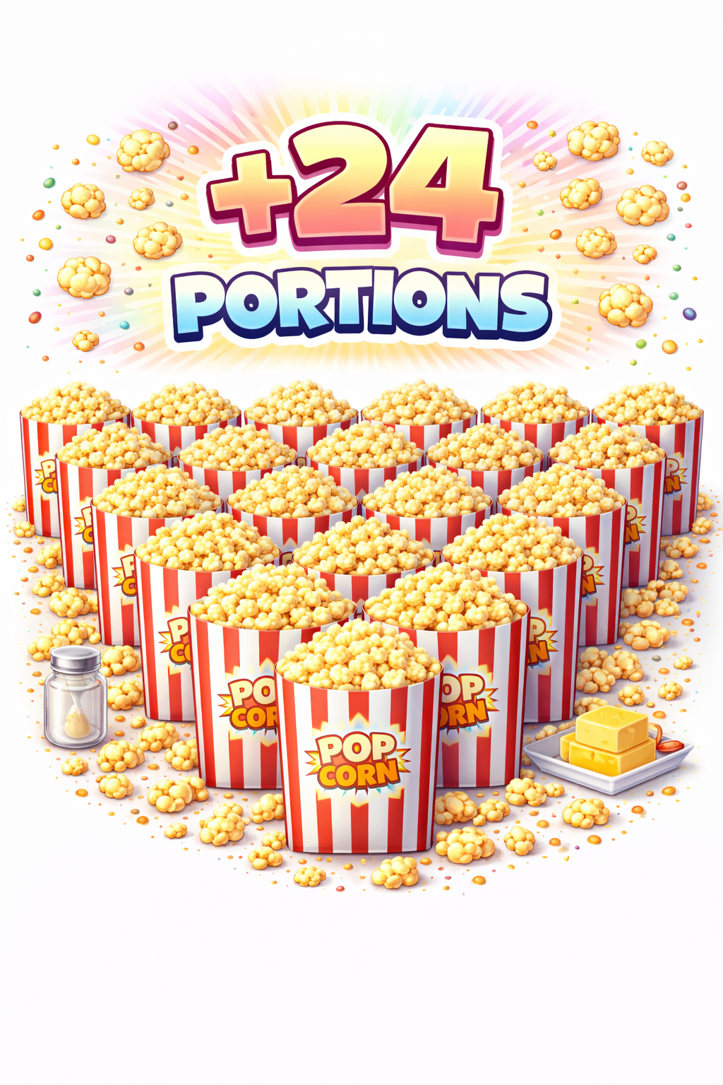 24 portions supplémentaire popcorn