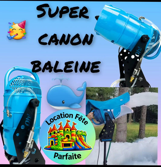 Canon à mousse baleine bleu